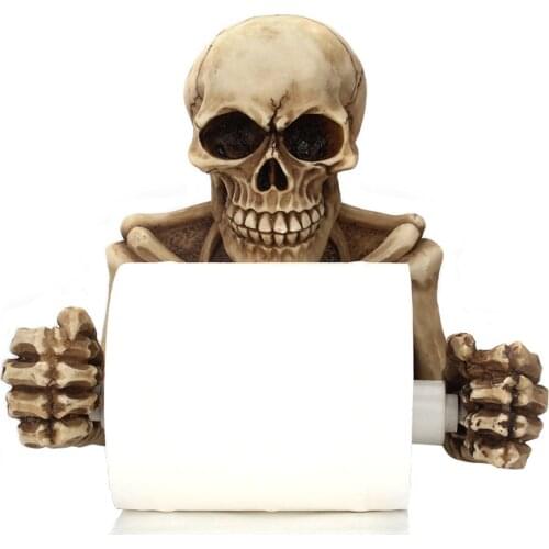 Club Wall Hanging Resin Props Scary Bathroom Party Horror Roll Halloween Decorations Toilet Paper Holder Skeleton Skulls Pendant