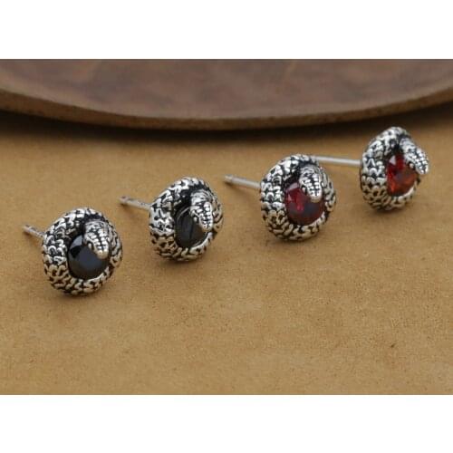 NEW! Vintage 925 Silver Surpent Earrings Thai Silver Snake Women Earrings Real Silver Earrings Punk Jewelry Gift