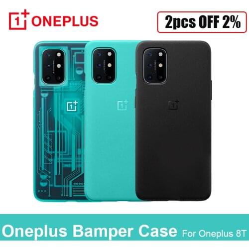 Original For OnePlus 8T Case Sandstone Karbon Bamper Case Protective Case 3D Tempered Glass Screen Protector For OnePlus 8T 8 T