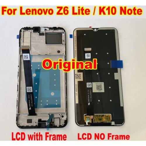 Original Touch Screen Digitizer LCD Display Assembly with Frame For Lenovo Z6 Lite / K10 Note L38111 Glass Sensor Phone Pantalla