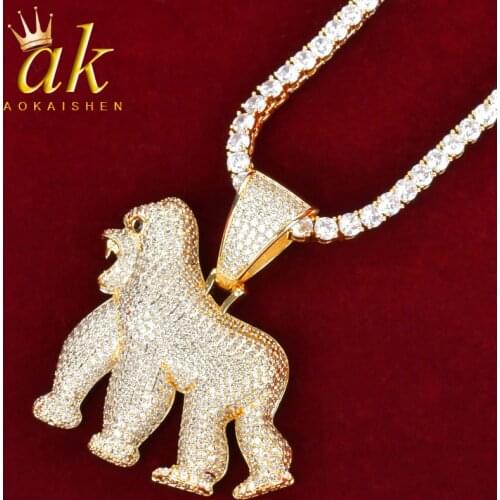 Orangutan Walkingl Pendant Necklace Hip Hop Rock Street Jewelry