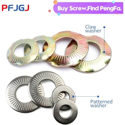 Peng Fa Coloured claw gasket grounding washer 304 stainless steel pattern butterfly-shaped roller gasket dish gasket M3-M20