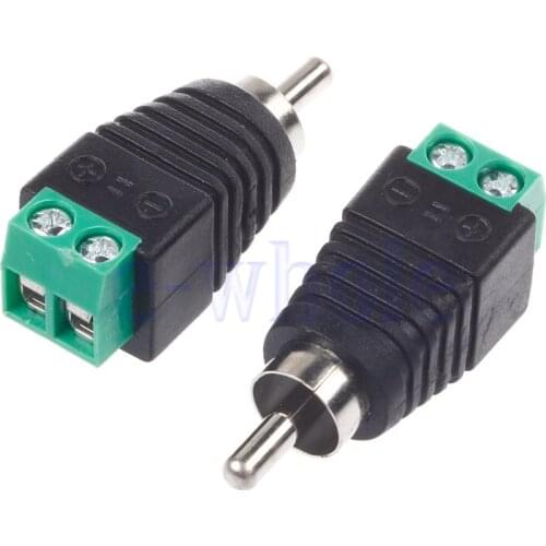 RCA Male Plug TO AV Terminal Connector Video AV Speaker Wire cable to Audio Male RCA Connector Adapter Jack Professional Plug