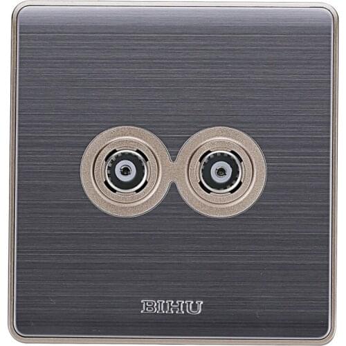 TV Computer Phone Socket Internet Ethernet Interface Household Silver Panel 20A/45A Switch Socket 90V-250V