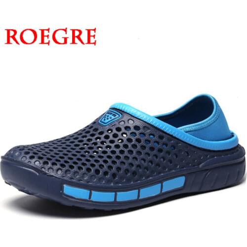 New Comfortable Large size Men Pool Sandals Summer Outdoor Beach Shoes men Slip On Garden Clogs Casual Water Shower Slippers