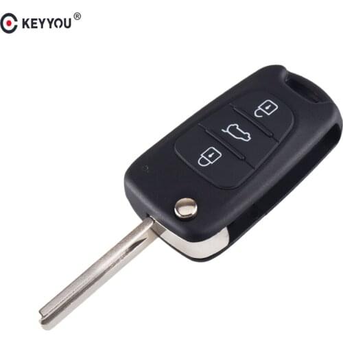 KEYYOU Replacement 3 Buttons Flip Folding Remote Key Shell For Hyundai I30 IX35 Fob Remote Car Key Blank Case Cover