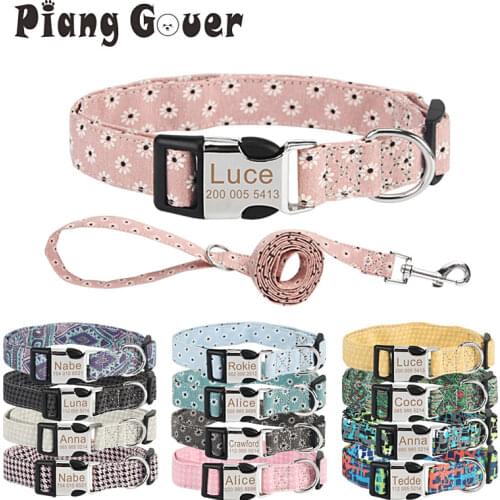Dog Collar Custom Puppy Cat Dog Leashes Tag Collar Leash Personalized Nameplate ID Pet Collar For Medium Large Dogs