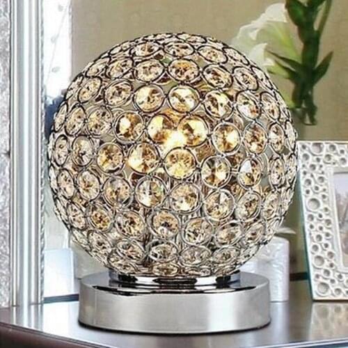 Modern K9 Crystal Table Lamp Bedside Lamp Decoration Round Desk Light Gift White Lighting For Bedroom,Living Room,Study,Office