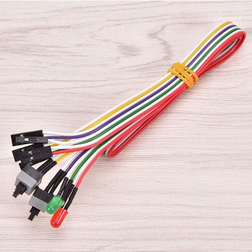 Slim ATX PC Compute Motherboard Power Cable Original On/Off/Reset with LED Light PC Power Reset Switch Push Button Switch