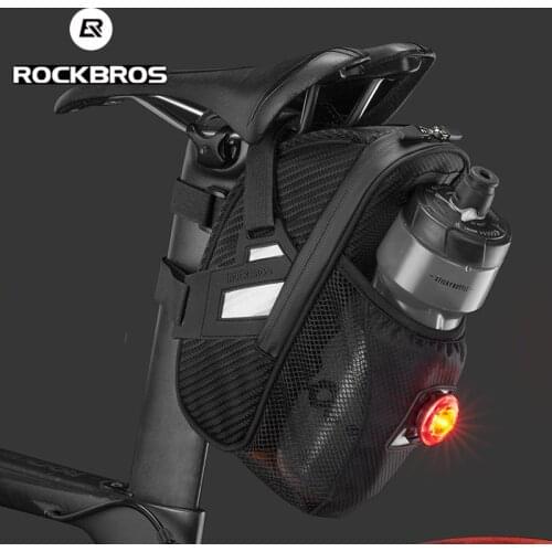 ROCKBROS Bicycle Bags Kettle Tail ReflectiveTwilltexture Bag MTB Road Bike Folding Bike Accessories Rear Seat Riding Saddle Bag