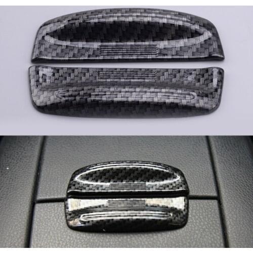 1Pair Carbon Fiber Style Inner Center Storage Armrest Box Handle Switch Cover Trim Fit for Toyota Highlander 2015 2016 2017-2019