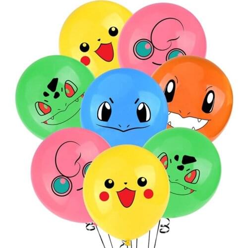 10 pcs Pokemon Pikachu Cartoon latex helium balloon Childrens birthday party decoration balloons Kids toys Room wall layout