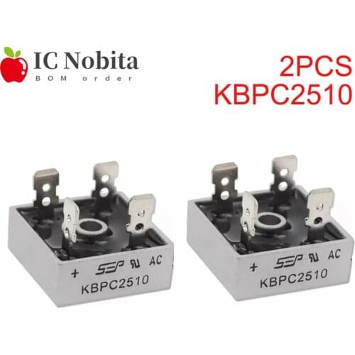 2PCS KBPC2510 25A 1000V Diode Bridge Rectifier New IC