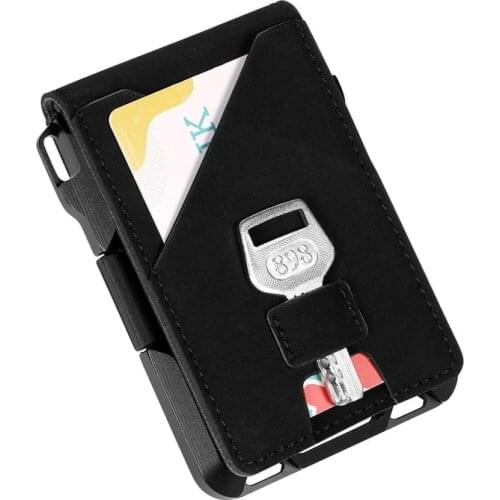 2021 Explosion Aluminum Alloy Wind Horse Pu Leather Metal Card Holder Multi-functional Outdoor Business Card Case for Men