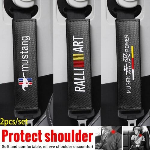 2x Car Seat Belt Cover Shoulder Pad Comfortable Driving For GT alfa romeo MiTo Giulietta 159 166 Car Decoration Accessories