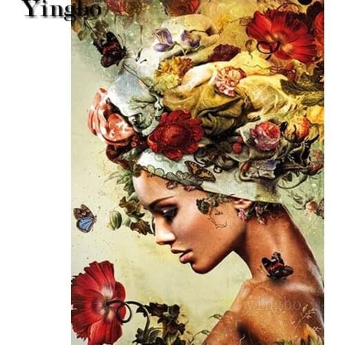 5D Diamond Painting Fantasy Woman Flower Embroidery DIY Gift Cross Stitch Kits Rhinestones Full Square Drill New Home Decor 2021