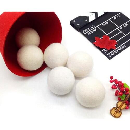 6pcs 6cm White Felt Ball Wool Beads For Making Craft Felt Poms Wool Roving Reduce The Electrostatic Of Clothing Dry Ball