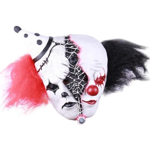Halloween Devil Face Cover Realistic Party Props Creepy Clown Masquerade Bar Haunted House Tricky Scary Decorative