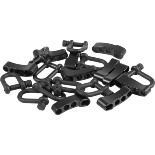 Hot 10x U Style Zinc alloy Adjustable Shackle Buckle For Paracord Bracelet Rope Black