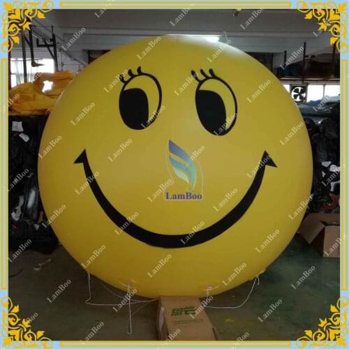 Hot Sale Giant 2 meters Inflatable Smile Sky Balloon, Helium Advertising Sphere Balloon