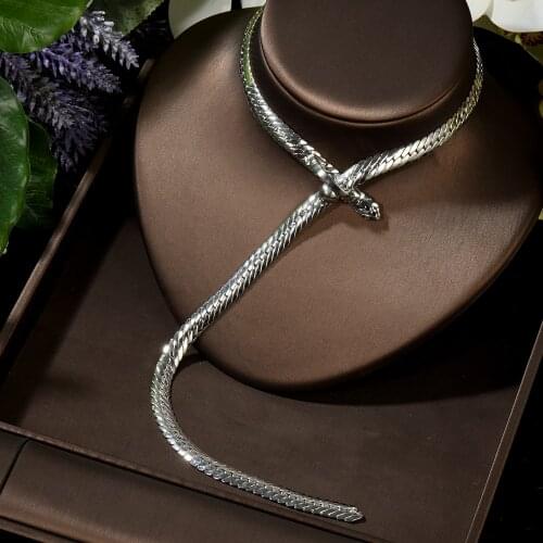 HIBRIDE Joias Hip Hop Herringbone White Gold Color Necklace Pendants for Women Jewelry Party Accessories Bijoux Femme P46