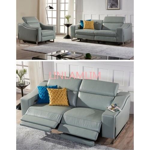 Living Room Sofa set corner sofa recliner electric couch genuine leather sofas 2 seat + 1 seat muebles de sala moveis para casa