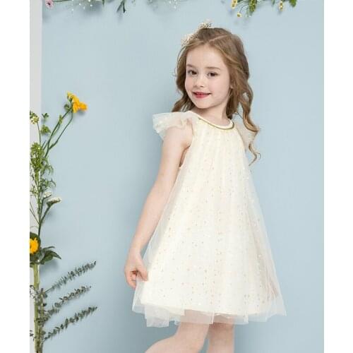 2 4 6 8 10 Years Girls Party Dress Fashion Sleeveless Mesh Lace Princess Ball Gowns Kids Birthday Wedding Party Clothing