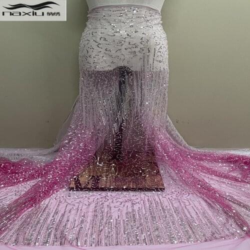 Madison African French Handmade Beaded Lace Fabric 2021 High Quality Bridal Nigerian Wedding Dress Lace For Woman Sewing