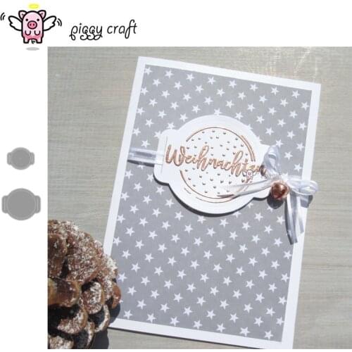 Piggy Craft metal cutting dies cut die mold Round ribbon label Scrapbook paper craft knife mould blade punch stencils dies