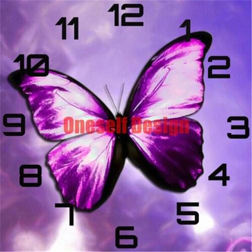 New style 5d diamond painting clock butterfly diamond embroidery full set clock diy frame decoration home diamond mosaic sale
