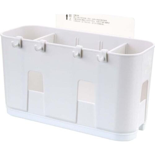 Wall Mounted Cutlery Drainer Rack with Drip Tray Utensils Organizer Spoon Fork Chopsticks Holder Caddy Kitchen Gadget HX6D