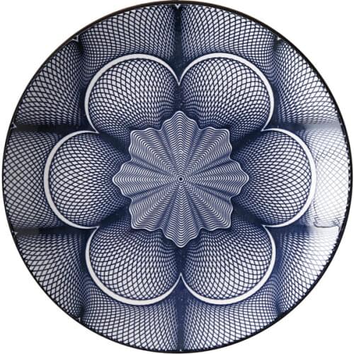 6 inch shallow plate Nordic style underglaze color ceramic tableware family hotel light luxury dim sum western style bone plate