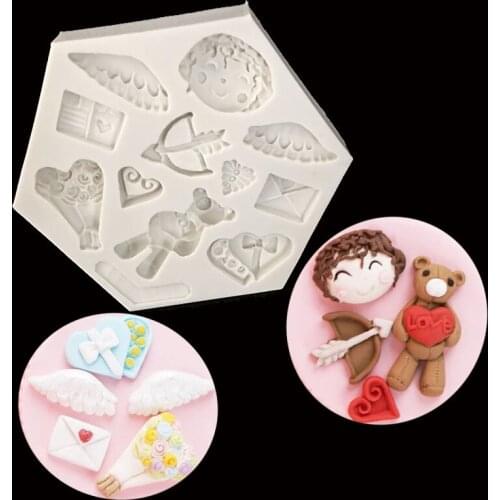 New Cupid Love Arrow Cake Decorating Tools Chocolate Fondant Silicone Molds Childlike Ultralight Clay Kitchen Accessories