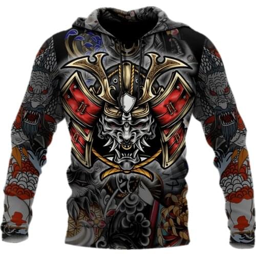 New Fashion Retro Hoodies Samurai Armor 3D Full Printed Sweatshirt Unisex Zip Hoodies Casual Harajuku Jacket DY61