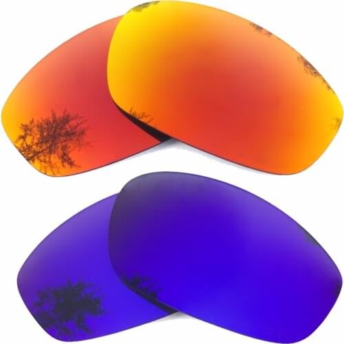 Orange Red Mirrored & Purple Mirrored Polarized Replacement Lenses for Blender Frame 100% UVA & UVB