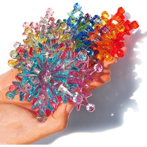 Big Size Colorful Acrylic Snowflake Necklace Pendants 11pcs 90*100mm Plastic Jewelry Beading Material Ornament Accessory