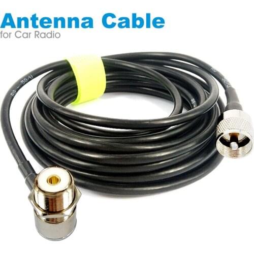 PL259 Antenna Connector Coaxial Extend Cord Cable SO239 5M 16ft for Car Radio Walkie Talkie MP320 MP9000 KT-8900 KT-8900R