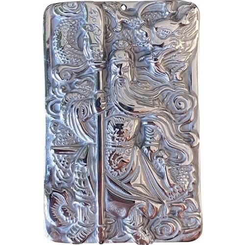 JoursNeige Natural Terahertz Stone Pendants Carved Guan Yu Pendants Necklace Lucky For Women Men Fashion Stone Necklace Jewelry