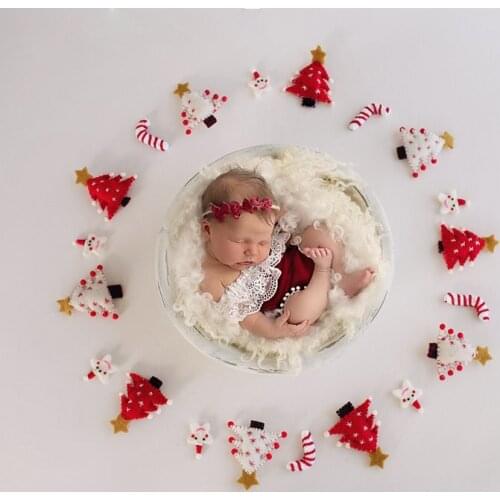 Newborn Photography Props Handmade Christmas Trees Dolls Mini Props Full-moon Baby Photo Shooting Accessories Photo Decorations
