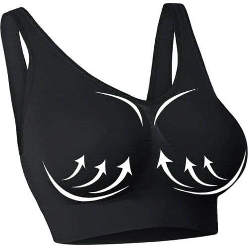 Plus Size Spandex Sport Push Up Wireless Bras for Women Solid Color Basic Seamless Simple Sexy Lingerie Bralette Summer Crop Top