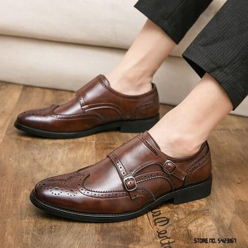 Vintage Chic Patent Leather Monk Strap Flats Shoes For Men Casual Oxford Formal Dress Wedding Footwear Sapatos Tenis Masculino