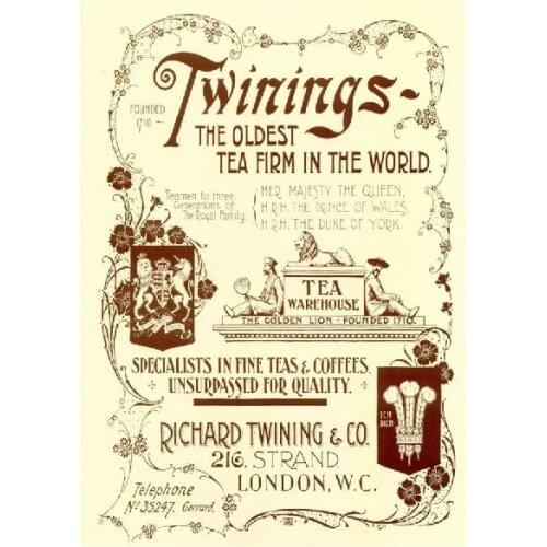 Twinings Tea Vintage Retro Tin Metal Sign Wall Plaque Advertising Home Kitchen