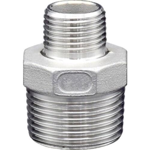1/8" 1/4" 3/8" 1/2" 3/4" 1" 1-1/4" 1-1/2" BSP Male Thread 316 Stainless Steel Pipe Fitting Reducer Hex Nipple Connector Adapter