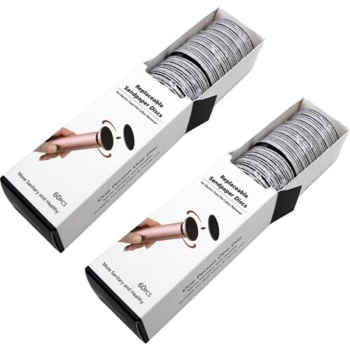 120 Pcs Replacement Sandpaper Discs Pad for Electric Foot File Callus Remover Pedicure Tool , 60 Pcs Regular Coarse 100 Grit wit