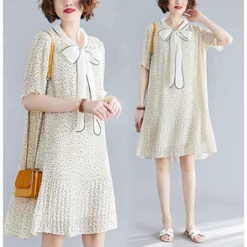 2020 New Arrive Summer Maternity Dress Woman Cute Dot Chiffon Large Size Dresses Pregnant Woman Dress MD-02517