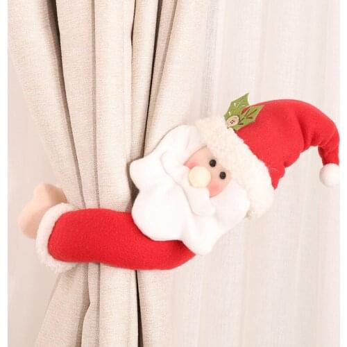 2021 Christmas Cartoon Rubber Band Curtain Buckle Christmas Decoration Window Home Bedroom Hook Fasten Clamp Home Room Decor U3