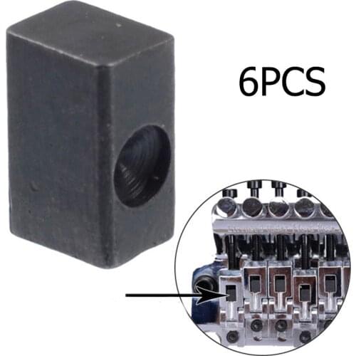 6Pcs Elecrtric Guitar Tremolo Bridge Saddle Insert Lock String Iron Block Black Clamp Locking For Floyd Rose Bass Accessories