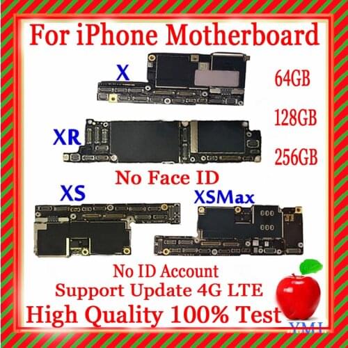 64GB 128GB For iphone x xr xs max 11 pro max logic board 100% Original unlocked with IOS System motherboard Free iCloud NO Face
