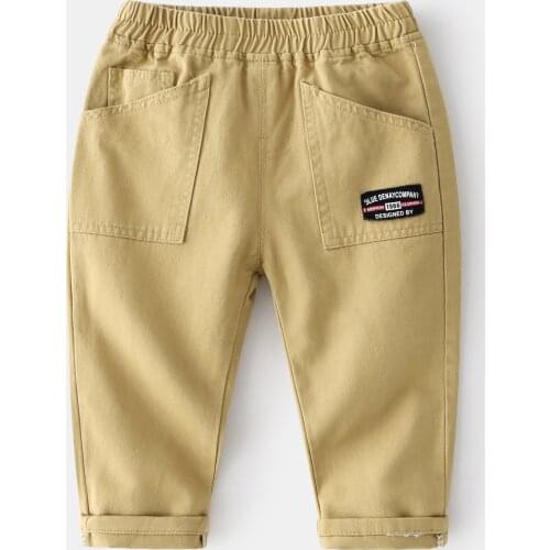 Ankle Length Boys Fall Spring Trousers Cotton Elastic Waist Toddler Kids Summer Pants Childrens Clothing
