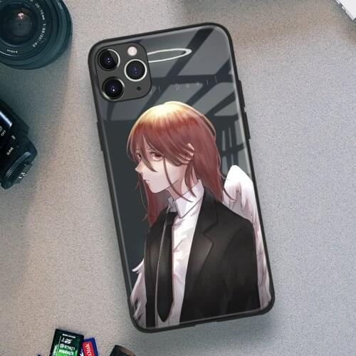 Angel Devil Chainsaw Man Manga Anime Soft TPU Glass Phone Case for IPhone SE 6s 7 8 Plus X Xr Xs 11 12 Mini Pro Max Samsung